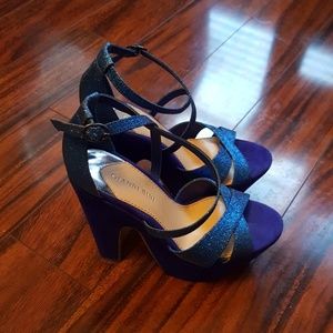 NEW PRICE! Blue sparkle high heels Gently Used